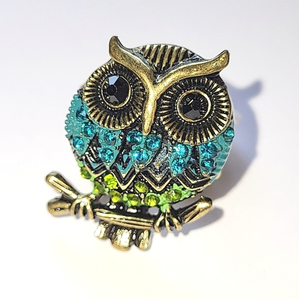 STRETCHY RING LOT - OWL, FLOWER, YELLOW STONE - ALL NWT - Picture 3 of 6